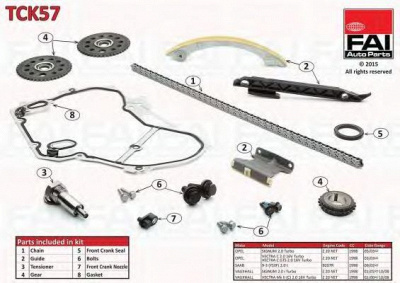 FAI AUTOPARTS tck57 -  Комплект цепи привода распредвала
